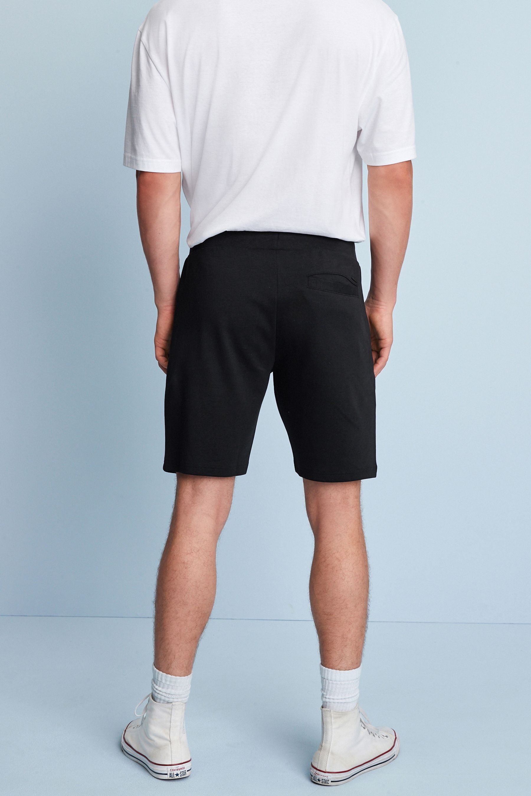 Zip Pocket Jersey Shorts Straight Fit