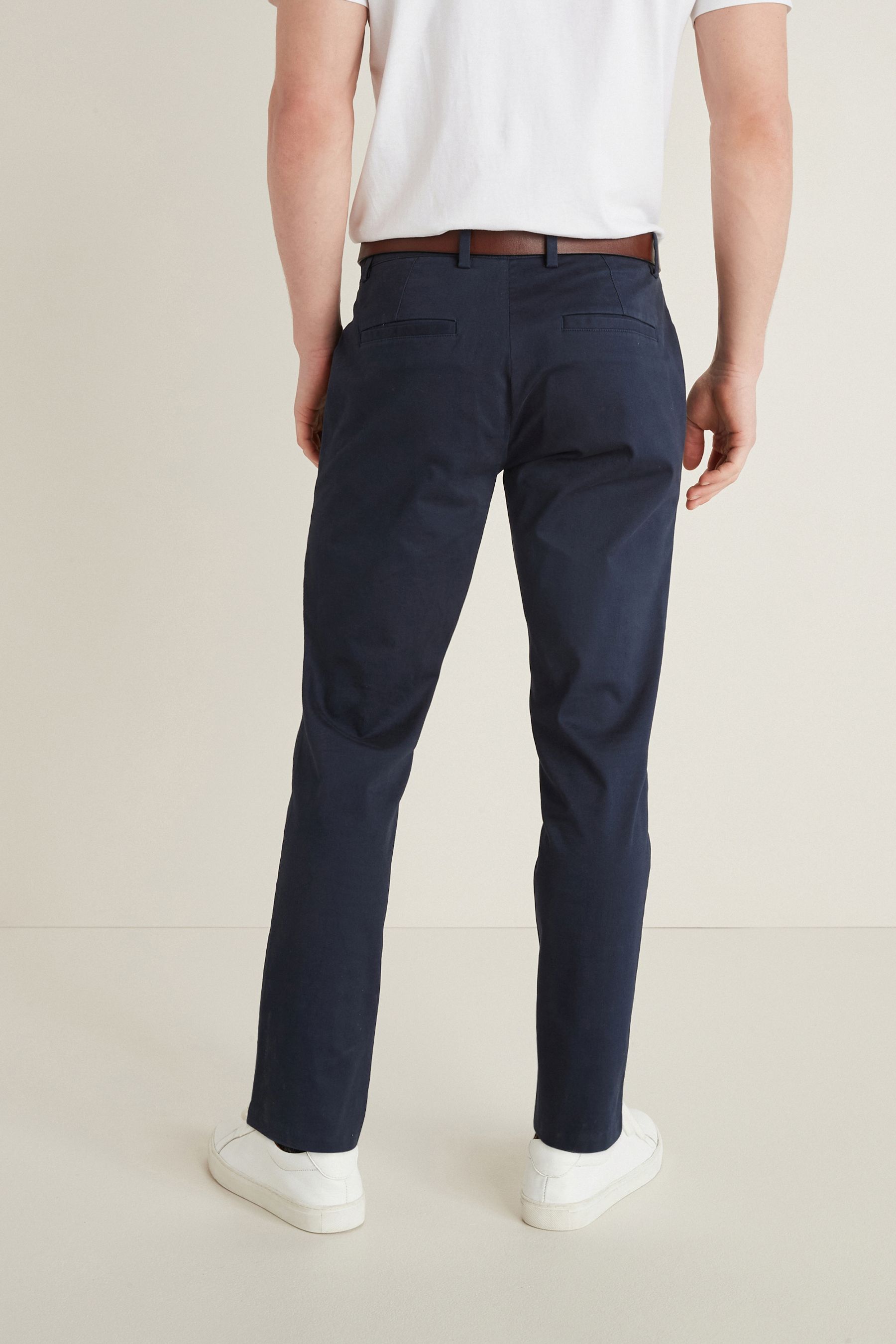 Belted Soft Touch Chino Trousers Slim Fit