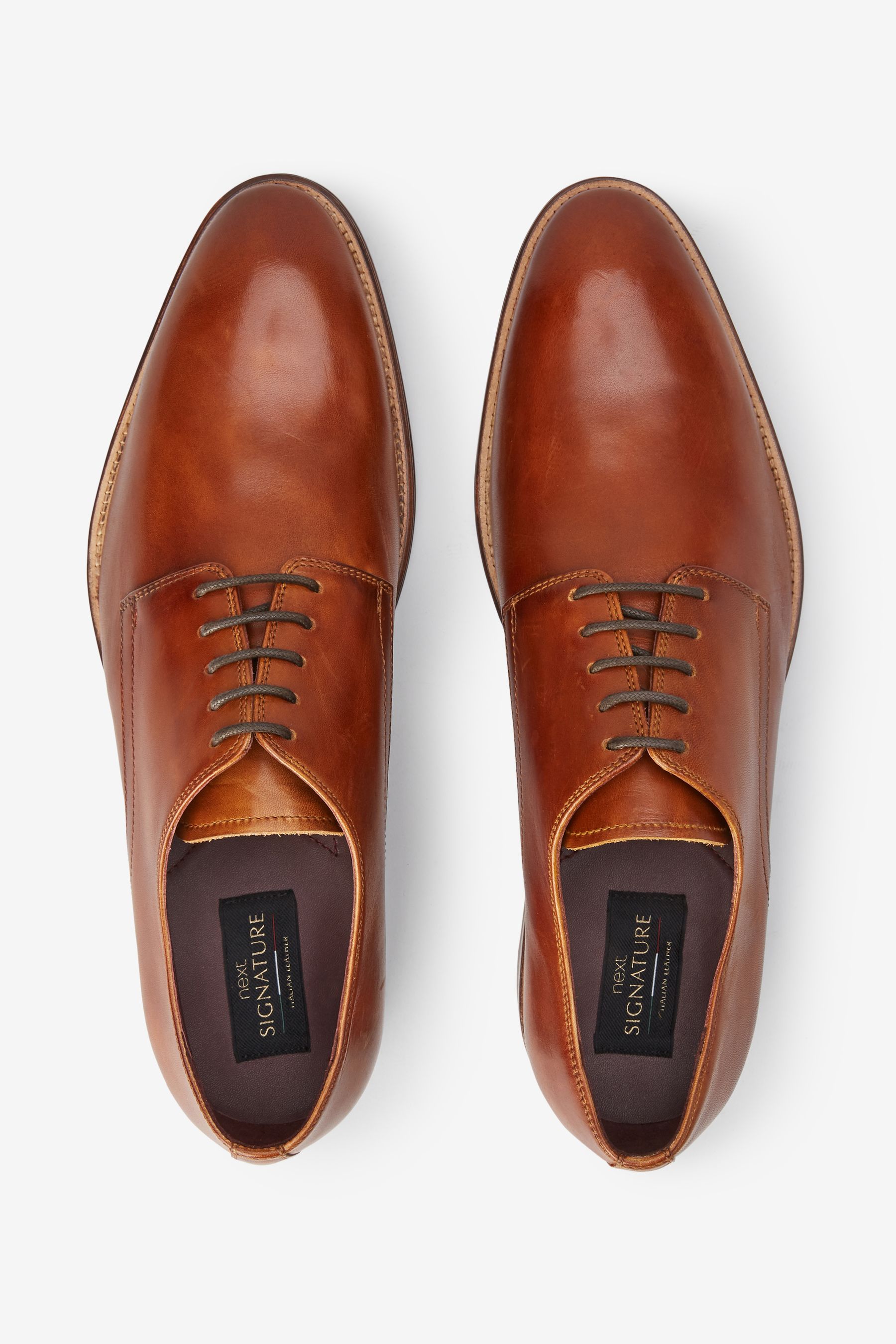 Signature Leather Plain Derby Shoes