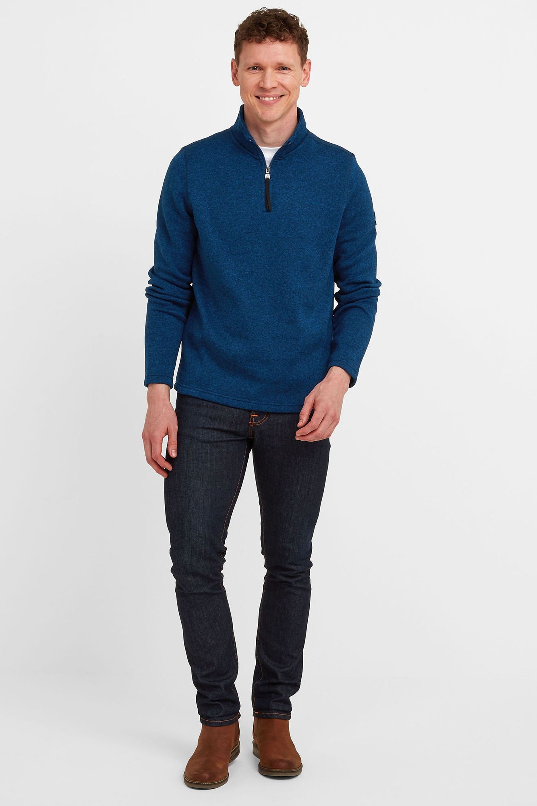 Tog24 Blue Pearson Mens Knitlook Fleece