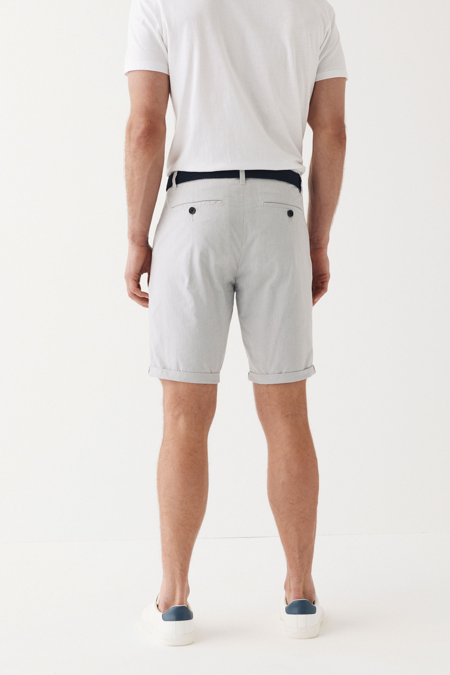 Belted Chino Shorts With Stretch