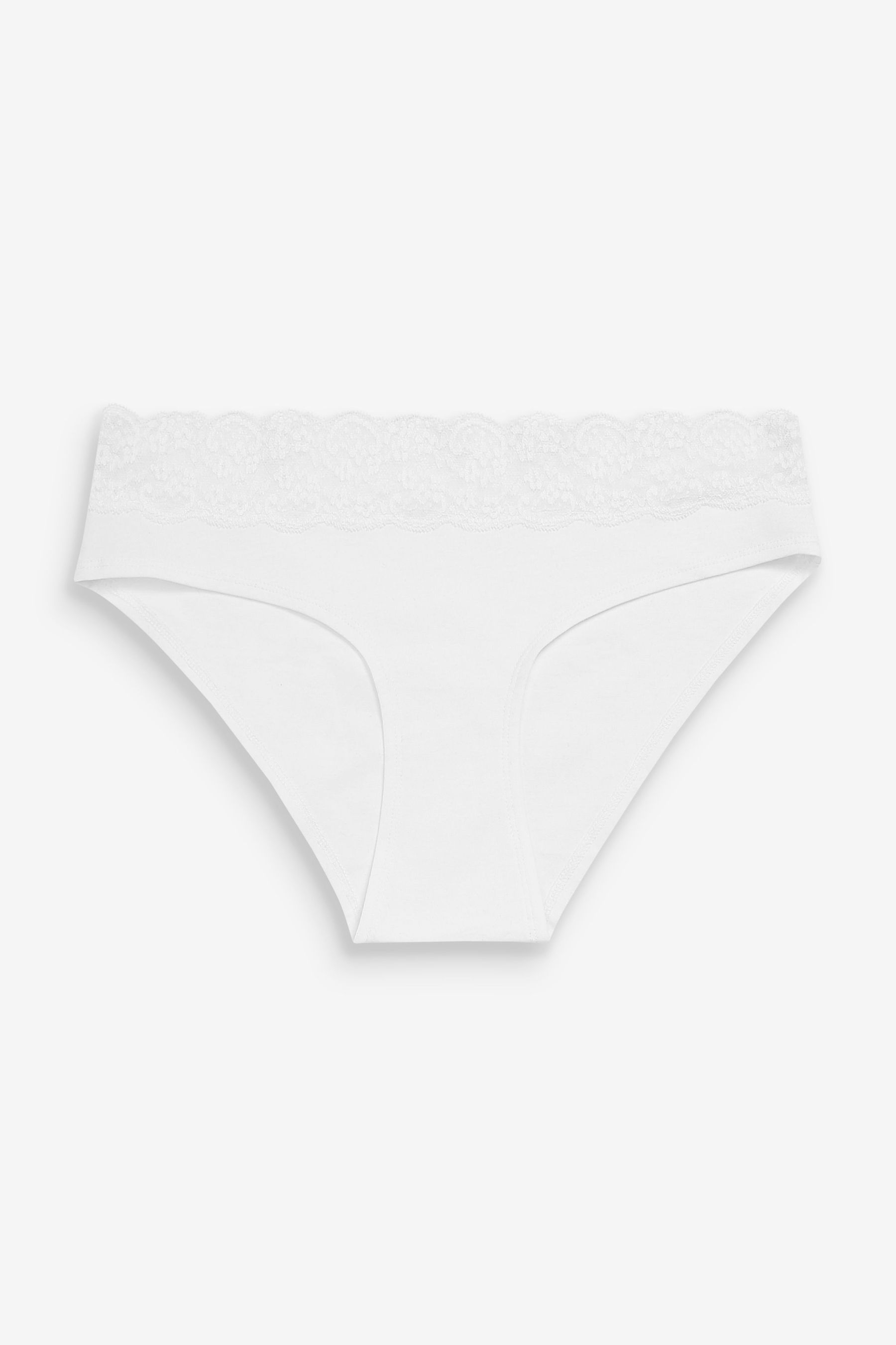 Lace Trim Cotton Blend Knickers 4 Pack Brazilian