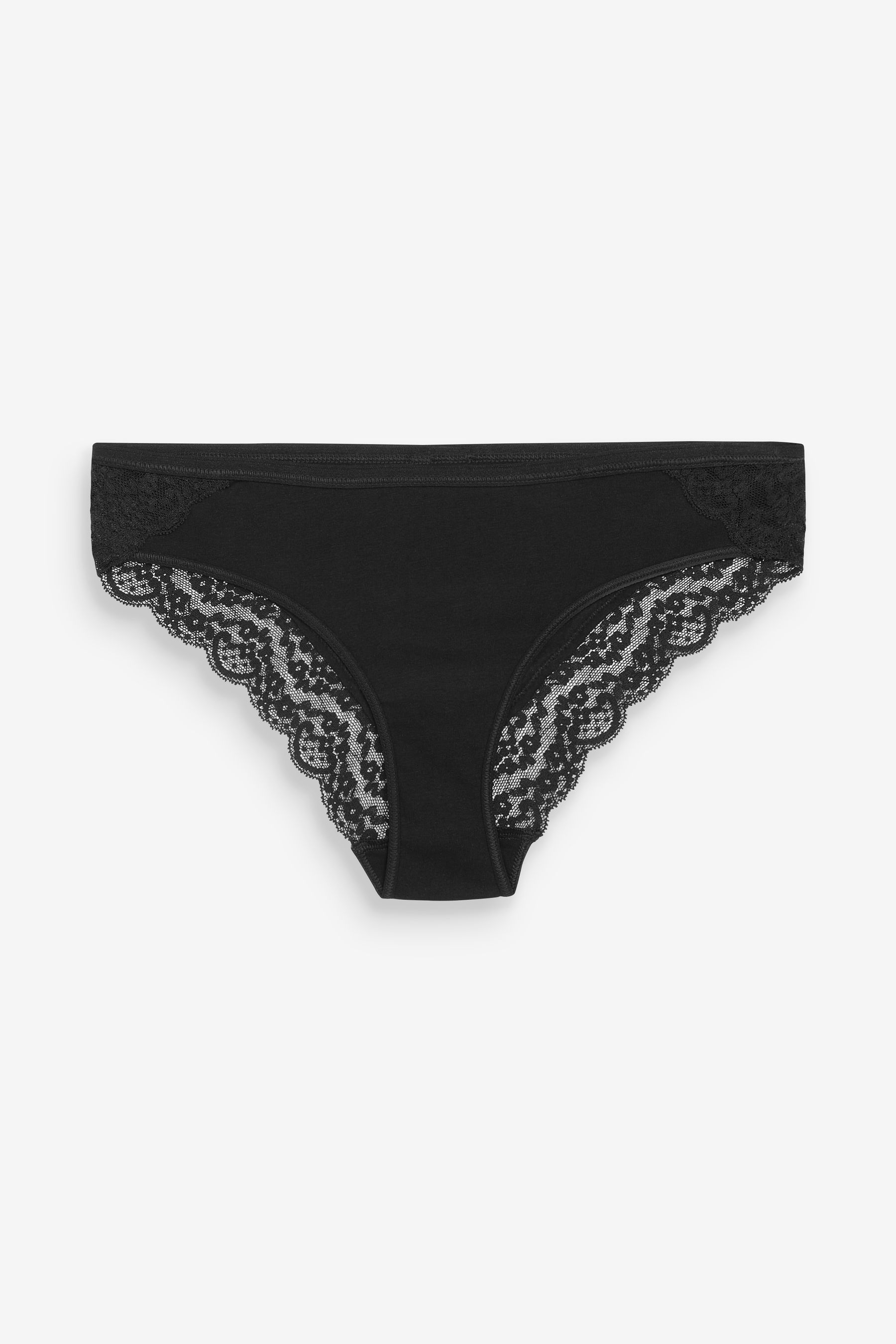 Lace Trim Cotton Blend Knickers 4 Pack Bikini