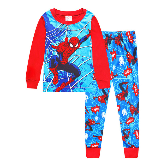 Children's Clothing Set Boys Sleepwear Kids Clothes Spider Pajamas Set Baby Girls Cotton Cartoon Pajamas Spring Autumn Pajamas