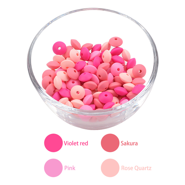 50pcs/lot 12mm Silicone Lentils Silicone Beads BPA Free DIY Magic Newborn Nursing Accessory Teething Necklace Teething Toy