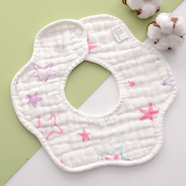 Baby Bibs 360 Degree Rotation 8 Layers Gauze Gauze Baby Kids Bandana Burp Cloth Soft Newborn Infant Saliva Towel Baby Stuff