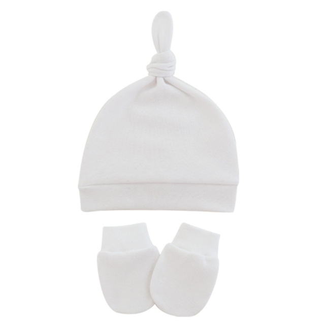 Baby Newborn Face Protection Scratch Gloves Warm Cover Sets Infant Anti-scratch Knitted Cotton Gloves Hat Set