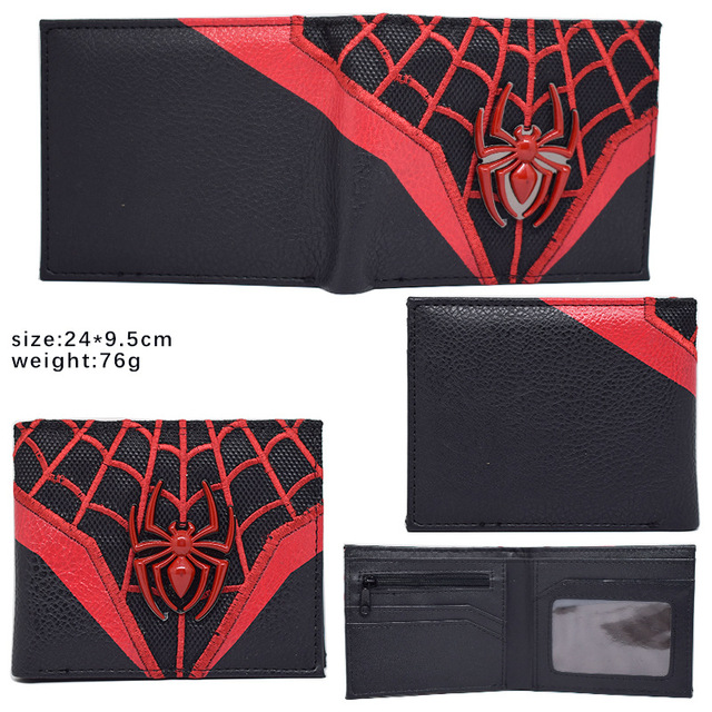 Disney Marvel Animation Peripheral Spiderman Short Leather Wallets Wallet Purse For Men Unique Wallet Wallet Women