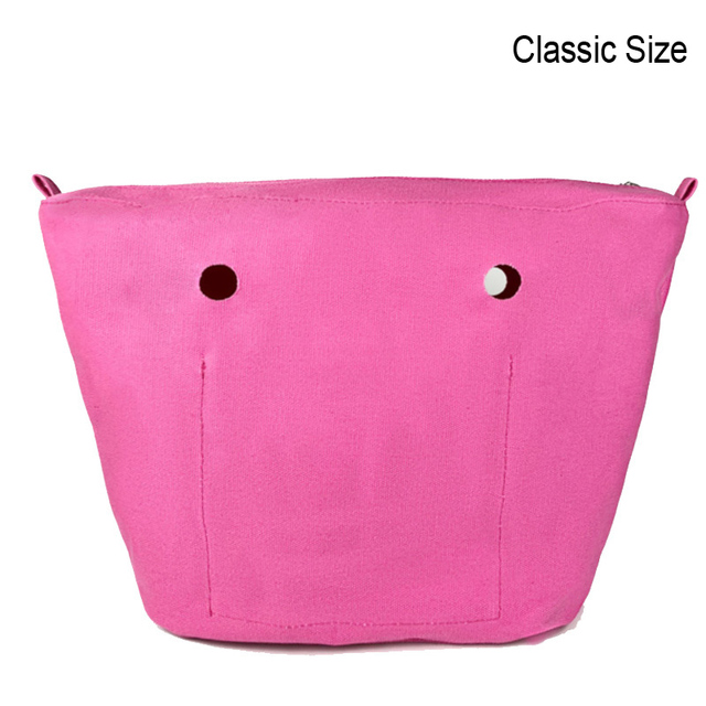 Classic Mini Size Waterproof Solid Canvas Insert Inner Liner Insert Zipper Pocket For Obag O Bag Silicone Handbag Bag