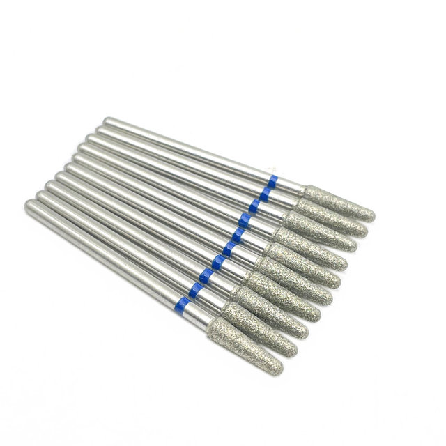 10pcs 2.35mm Shank Diamond Grinding Bur Drill Bits Sets for Dental Grinding Dental Polishing Burs