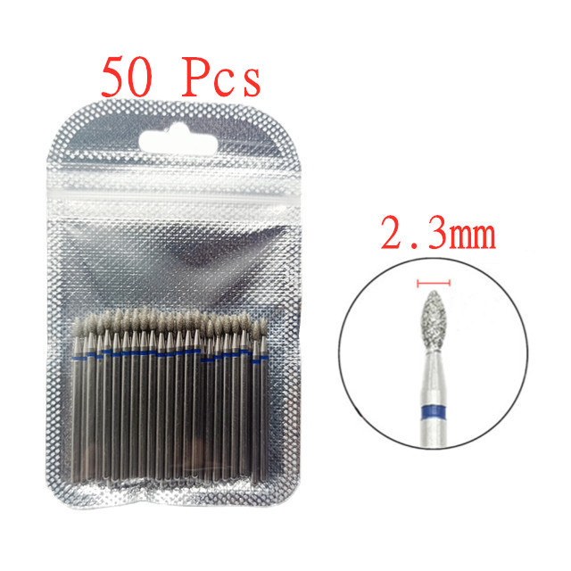 50pcs/set Nail Drill Bit Set Cutter Dental Diamond Grinding Polish Burs Dental Lab Polisher 2.35mm Shank Nail Tools