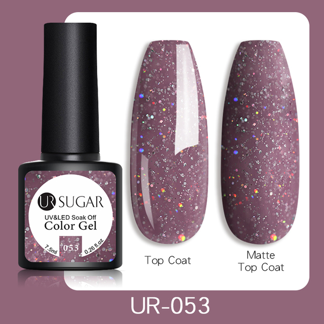 UR SUGAR 7.5ml Glitter UV Gel Polish Bling Sequins Rose Gold Silver Soak Off Manicure Nail UV Gel Polish Lacquer Base