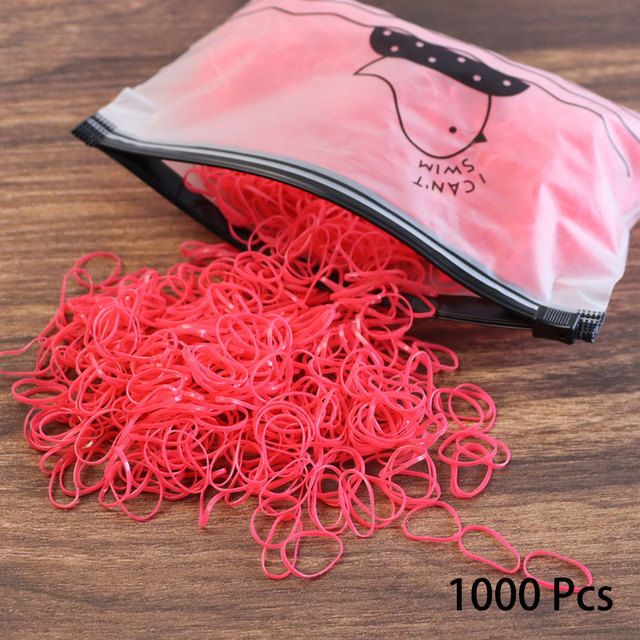 1000pcs Disposable Rubber Band Hairband For Kids Ponytail Hair Ties Colorful Elastic Hair Bands Baby Hair Accessories