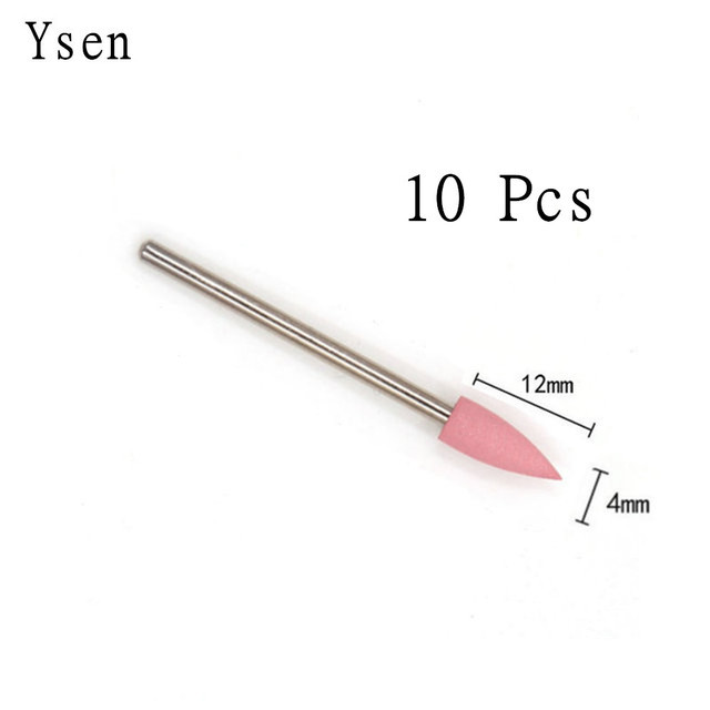 10pcs/set Silicone Rubber Polisher Grinding Head 2.35mm Shank Nail Bits Nail Electric Manicure Drill Machine Accessory