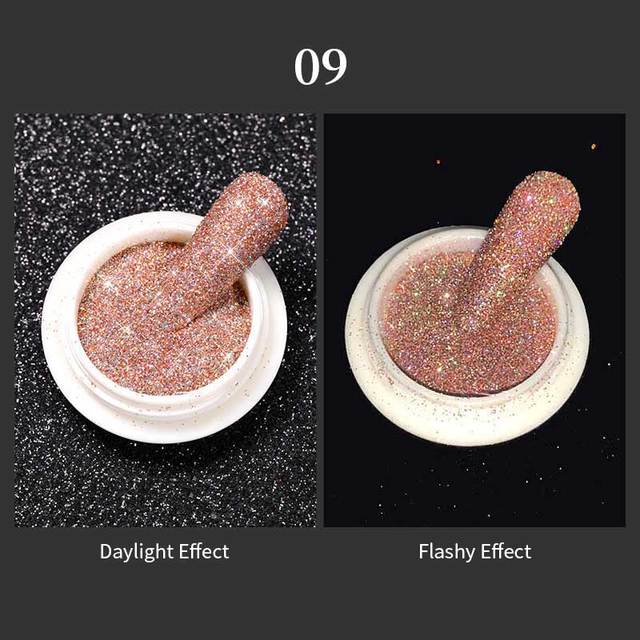 Born Pretty Reflective Glitter Powder Bright Light Shining Nail Chrome Pigment Dust Powder Nail Decoration for Gel Polish