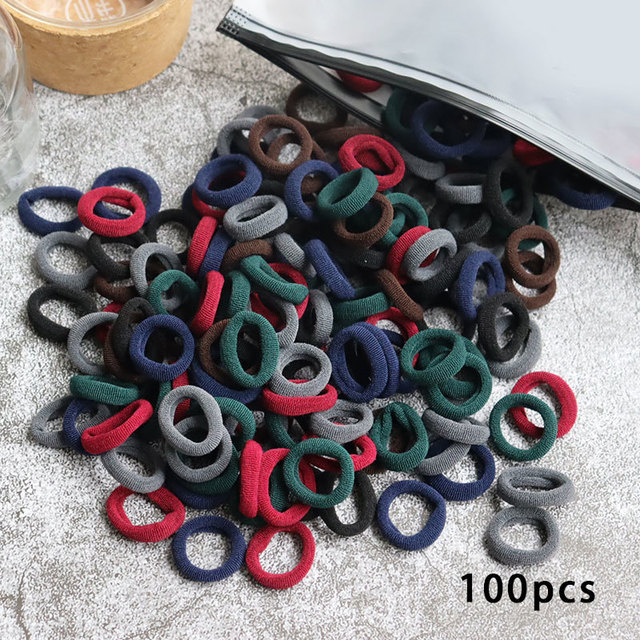 50pcs Girls Solid Color Big Rubber Band Ponytail Holder Gum Headwear Elastic Hair Bands Korean Girl Hair Accessories Ornaments