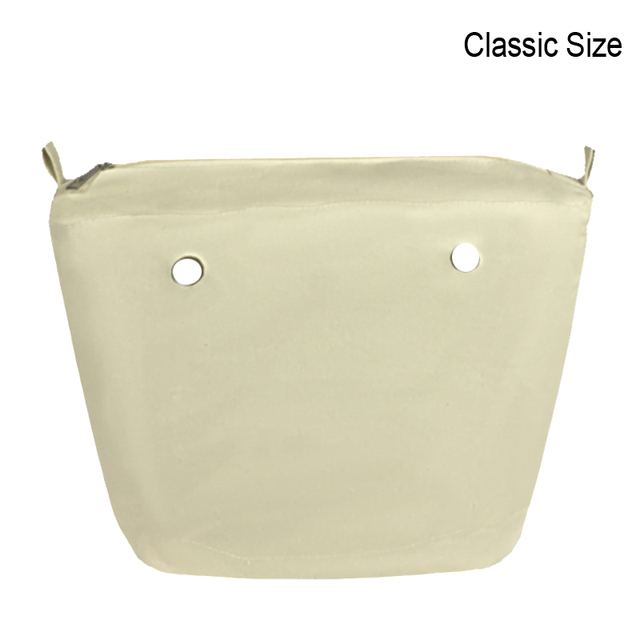 Classic Mini Size Waterproof Solid Canvas Insert Inner Liner Insert Zipper Pocket For Obag O Bag Silicone Handbag Bag