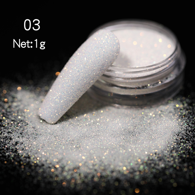 Gold Sliver Nail Reflective Crystals Powder Rainbow Glitter Shiny Pigment Iridescent Glass Micro Drill Nails Art Decoration