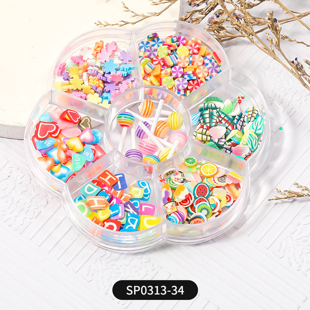 1 Box of 7 Nail Art Decorations Bow Aurora Bear Butterfly Rhinestone Pearl Mixed Set Box DIY Nail Decoration designer charms