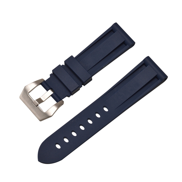 HQ Silicone Strap 20 22 24 26mm Camouflage Watch Band Silicone Rubber Watchband Replacement for PAM Strap and Steel Buckle