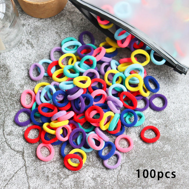 50pcs Girls Solid Color Big Rubber Band Ponytail Holder Gum Headwear Elastic Hair Bands Korean Girl Hair Accessories Ornaments