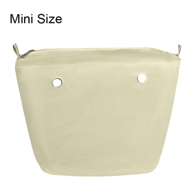 Classic Mini Size Waterproof Solid Canvas Insert Inner Liner Insert Zipper Pocket For Obag O Bag Silicone Handbag Bag