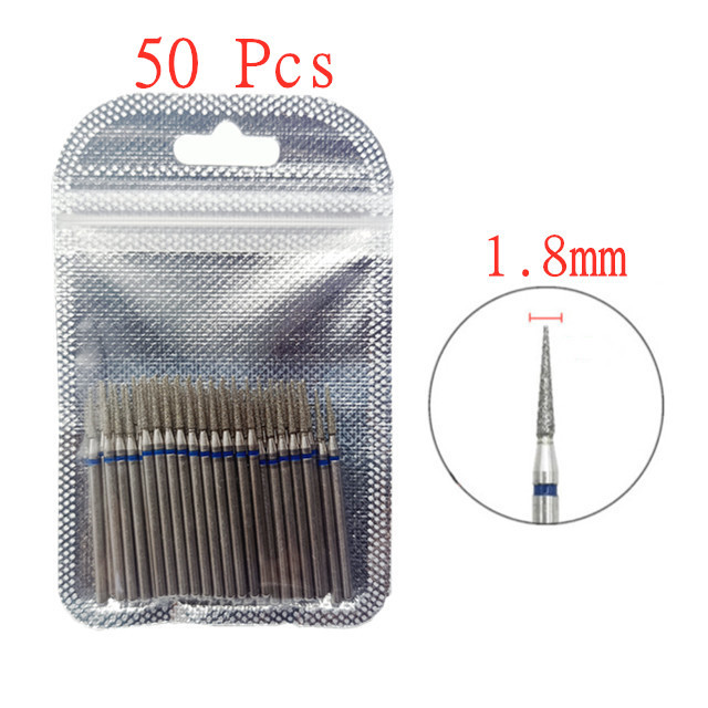 50pcs/set Nail Drill Bit Set Cutter Dental Diamond Grinding Polish Burs Dental Lab Polisher 2.35mm Shank Nail Tools