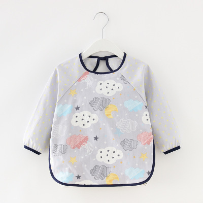 Baby Kids Toddler Long Sleeve Waterproof Scarf Art Smock Feeding Bib Pocket Infant Boys Girls Burp Cloths Bandana Bibs