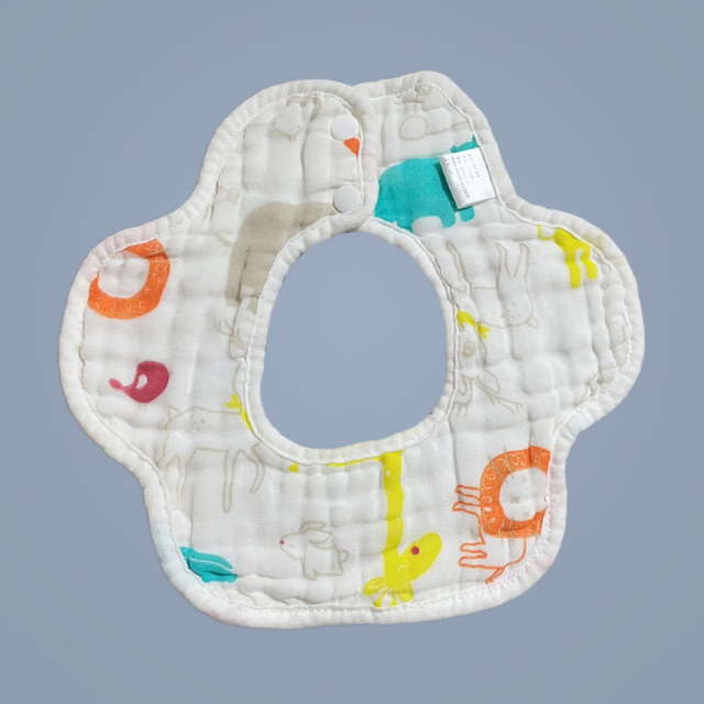 Baby Bibs 360 Degree Rotation 8 Layers Gauze Gauze Baby Kids Bandana Burp Cloth Soft Newborn Infant Saliva Towel Baby Stuff