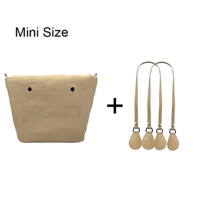 1 Set Lining Fabric Insert Interior Pocket with 85cm Obag Long Handles Microfiber Leather Handles for Classic Small O Bag Accessories