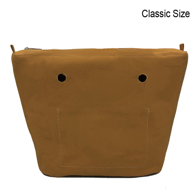 Classic Mini Size Waterproof Solid Canvas Insert Inner Liner Insert Zipper Pocket For Obag O Bag Silicone Handbag Bag