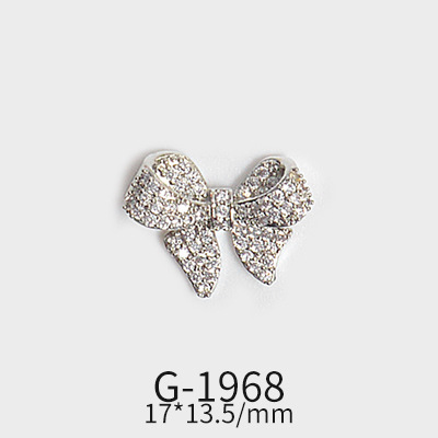 New Zircon Jewelry Bow God Horse Rose Angel Wing Face Pendant Nails Accessories  Christmas Nail Art