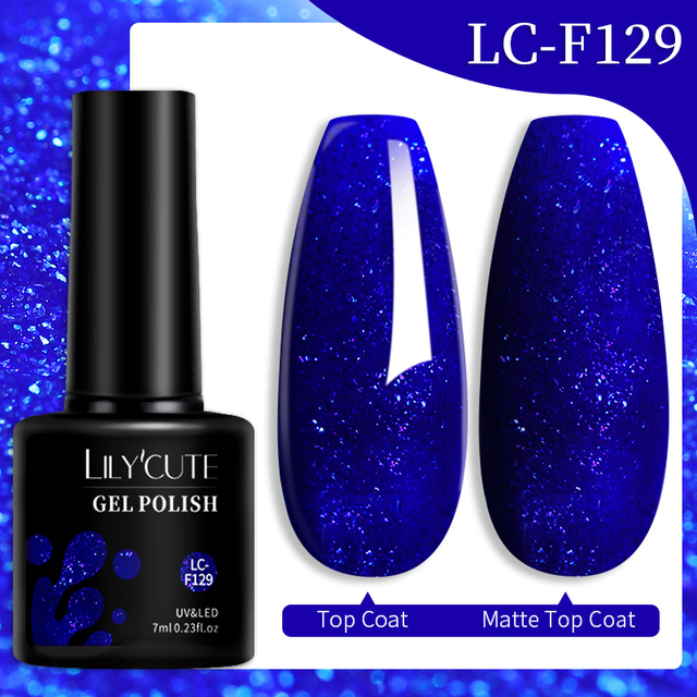 LILYCUTE 7ml Glitter Gel Nail Polish Laser Sequins Soak Off UV Gel Semi Permanent Colored Nails Gel Polish DIY Nail Art Esmalte