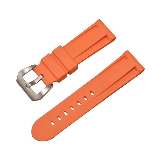 HQ Silicone Strap 20 22 24 26mm Camouflage Watch Band Silicone Rubber Watchband Replacement for PAM Strap and Steel Buckle