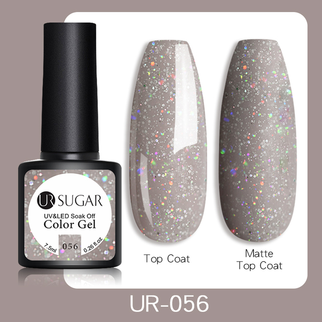 UR SUGAR 7.5ml Glitter UV Gel Polish Bling Sequins Rose Gold Silver Soak Off Manicure Nail UV Gel Polish Lacquer Base