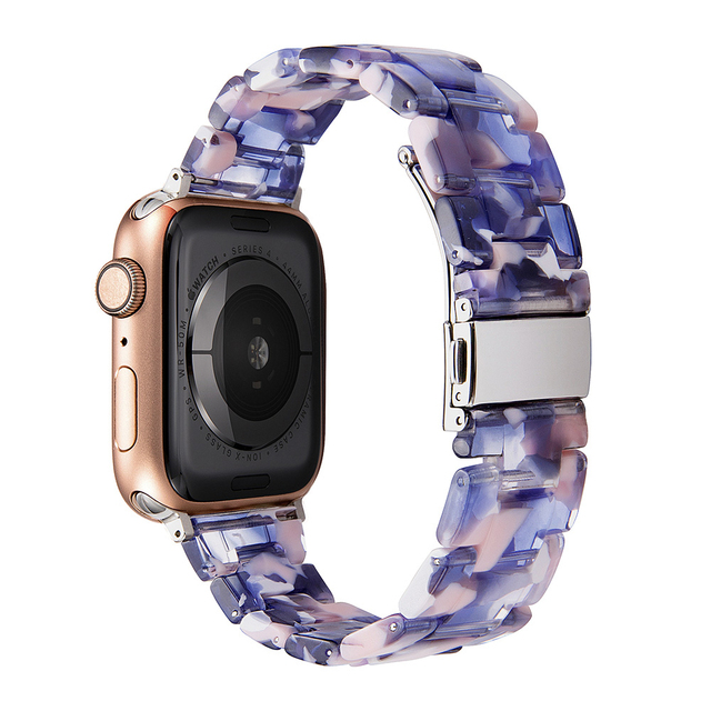 resin watches for apple watch 7 6 5 band 44mm iwatch 42mm series 4 3 2 wrist strap accessories loop 40mm replacement bracelet