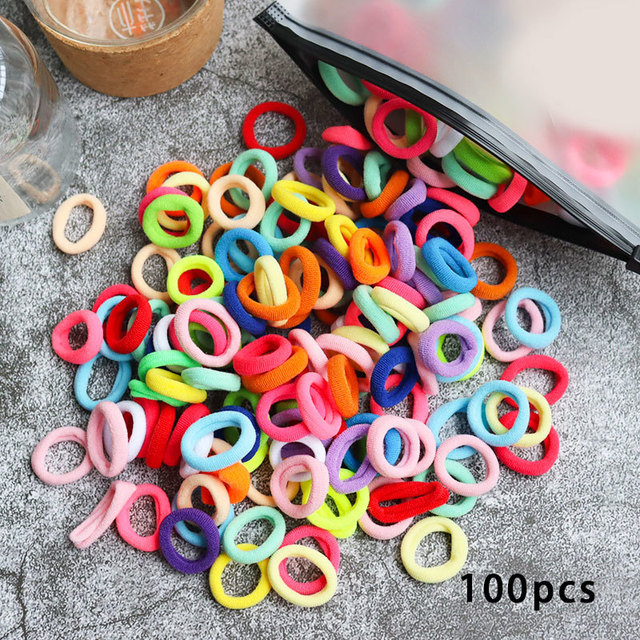 50pcs Girls Solid Color Big Rubber Band Ponytail Holder Gum Headwear Elastic Hair Bands Korean Girl Hair Accessories Ornaments