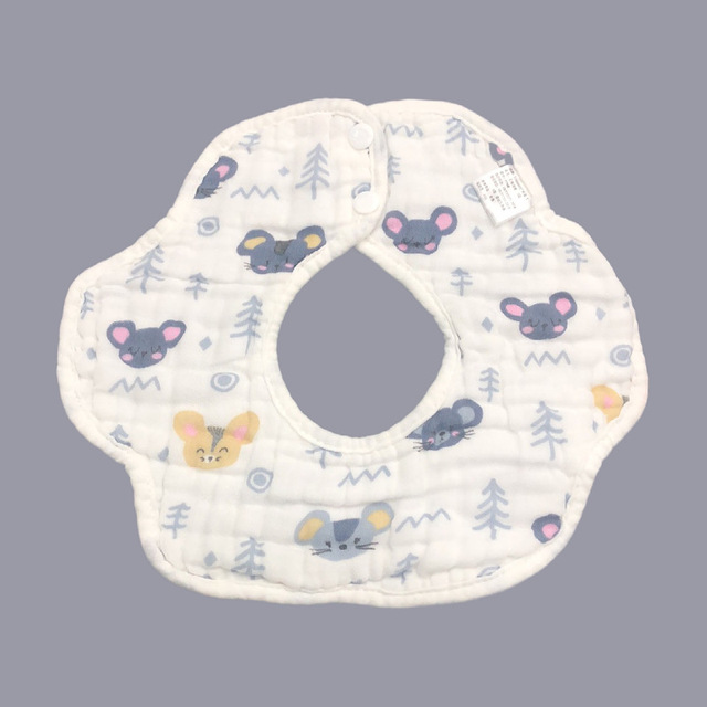 Baby Bibs 360 Degree Rotation 8 Layers Gauze Gauze Baby Kids Bandana Burp Cloth Soft Newborn Infant Saliva Towel Baby Stuff