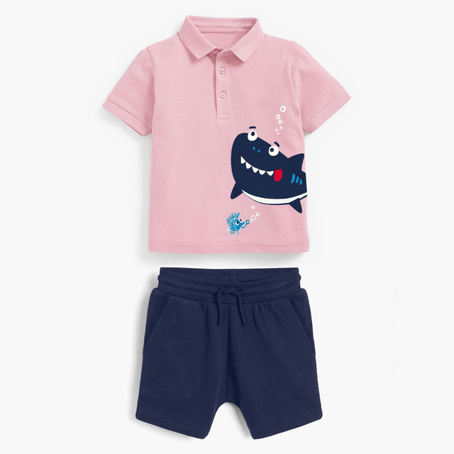 Kids Summer Clothes Boys Girls Cotton T-Shirts Sets Princess Girl Unicorn Printing Suits Children Boy Lapel Tops Pants Clothes