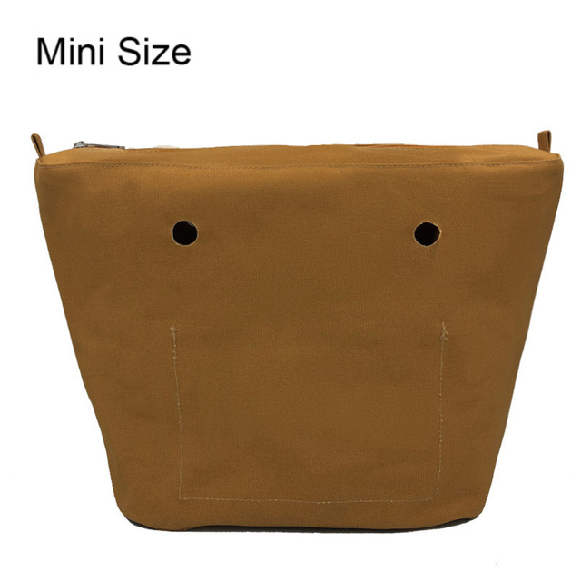 Classic Mini Size Waterproof Solid Canvas Insert Inner Liner Insert Zipper Pocket For Obag O Bag Silicone Handbag Bag