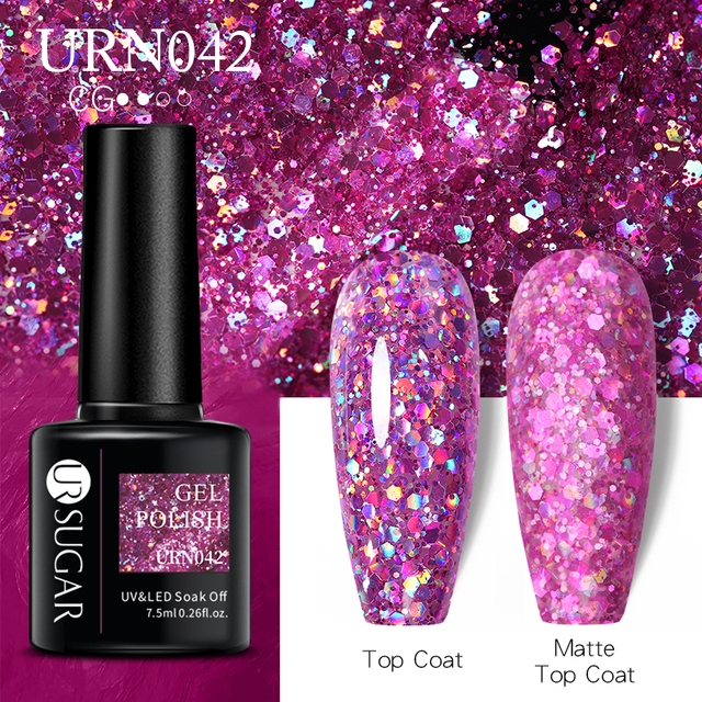 ur sugar 7.5ml gel polish manicure for nails christmas semi permanent vernes top coat soak off uv led gel color glitter varnish