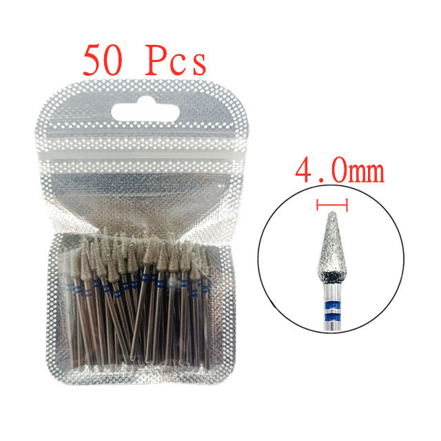 50pcs/set Nail Drill Bit Set Cutter Dental Diamond Grinding Polish Burs Dental Lab Polisher 2.35mm Shank Nail Tools