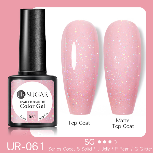 UR SUGAR 7.5ml Glitter Reflective Gel Nail Polish Manicure Nail Art Semi Permanent UV LED Nail Polish Lamp