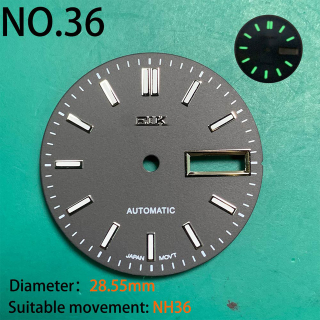 Nh35 watch double dial new C3 luminous modified craft watch skx007 SKX006 small millimeter 28.5mm abalone nh35 universal