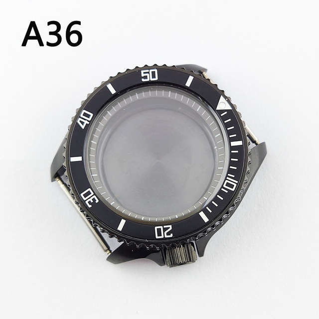 41.5mm NH35 NH36 case, watch accessories, stainless steel plated sapphire glass suitable for NH35 NH36 movement