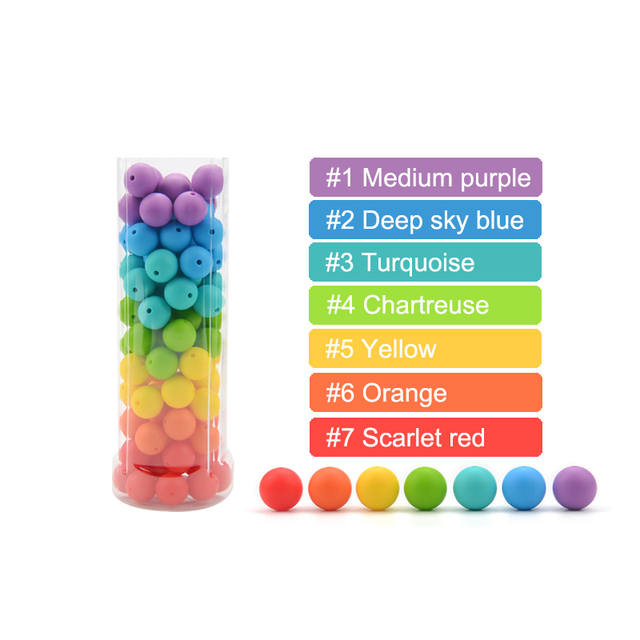 luvka 9mm 100pcs Silicone Teething Beads Baby Teether Nursing Pendant Pacifier Clip Oral Care BPA Free Food Grade Colorful