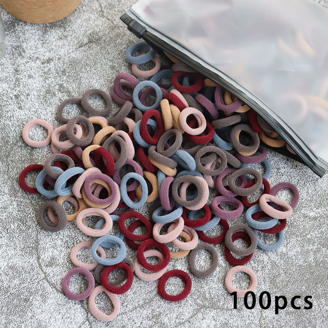 50pcs Girls Solid Color Big Rubber Band Ponytail Holder Gum Headwear Elastic Hair Bands Korean Girl Hair Accessories Ornaments