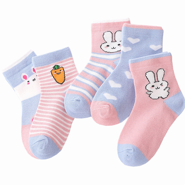 5pairs/lot Cute Cartoon Baby Girls Socks Winter Thicken Soft Kawaii Infant Toddler Socks Cotton Baby Boy Sports Socks for 1-12Y