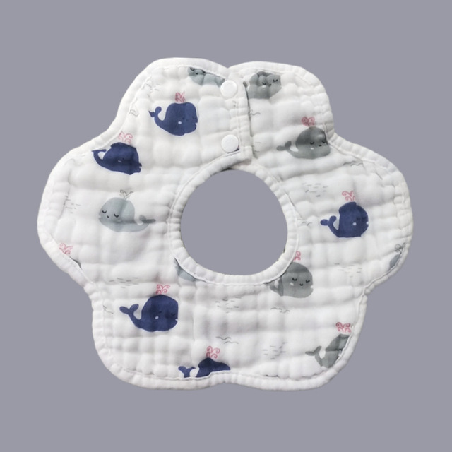 Baby Bibs 360 Degree Rotation 8 Layers Gauze Gauze Baby Kids Bandana Burp Cloth Soft Newborn Infant Saliva Towel Baby Stuff