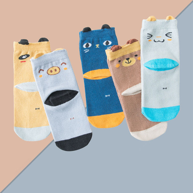 5 pairs soft cotton children socks cute cartoon print kids socks newborn baby boy socks casual girls boys socks 1 to 12 years